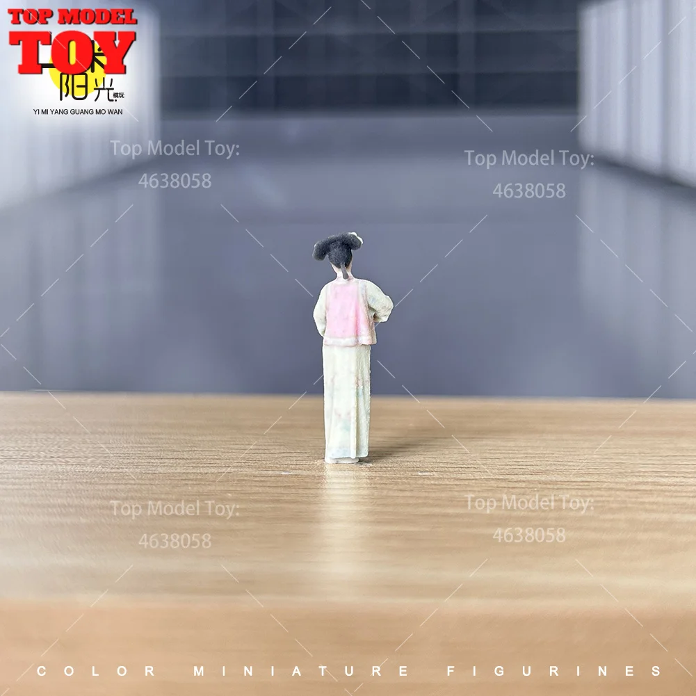 โมเดลตัวละครหญิงในชุดราชวงศ์ชิงโบราณ ขนาด 1/64 พิมพ์ลาย 3 มิติ สำหรับตกแต่งรถยนต์ ของเล่น และฉากจำลอง