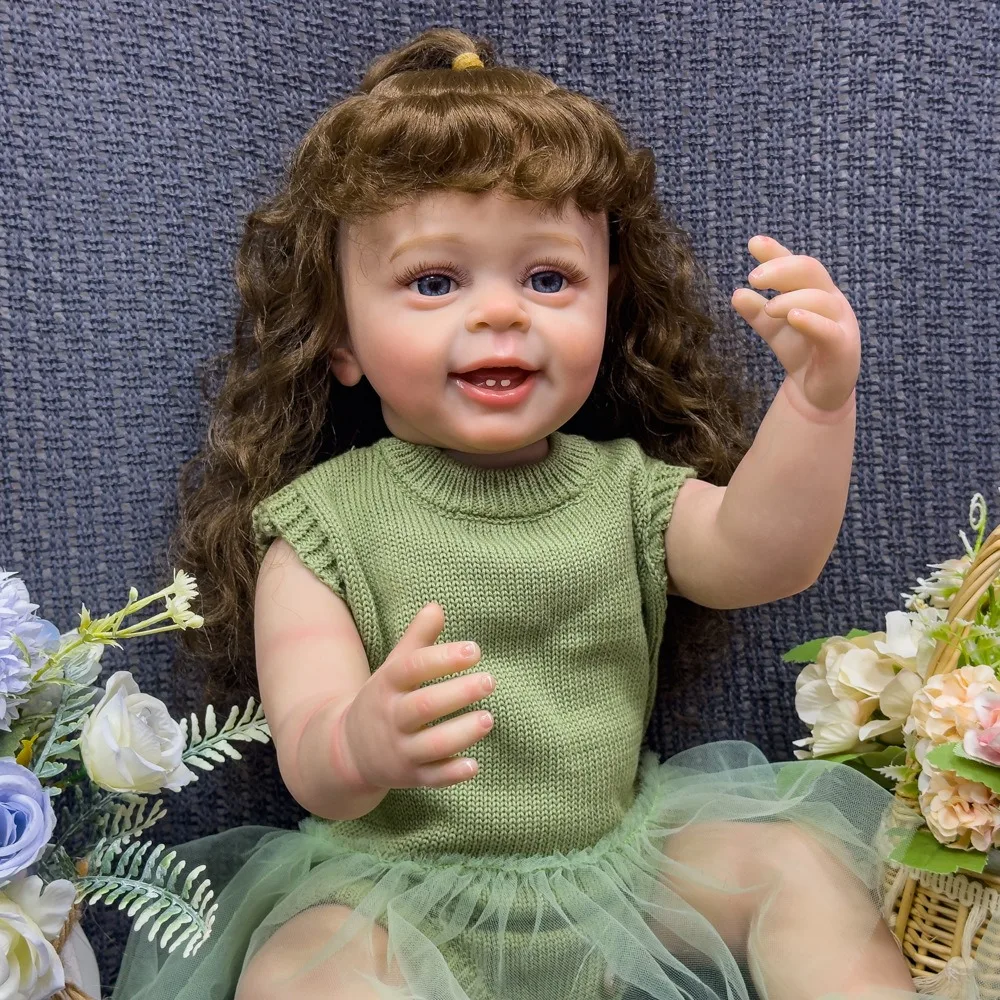 Muñeca de simulación nueva muñeca Reborn de vinilo suave realista de 55CM puede sentarse o acostarse y ser un amigo de la muñeca W-211-1