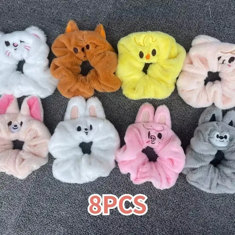 Kpop Skzoo Scrunchie SKZ'S Magic School Lovely Cartoon Animal Plush Hair Rope Headband Jiniret Leebit Hanquokka Dwaekki PuppyM