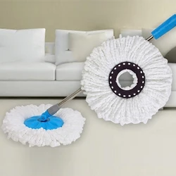 1PC Mop Head Rotating Cotton Pads Replacement Cloth Spin for Wash Floor Round Squeeze Rag Cleaning Tools Household Microfiber