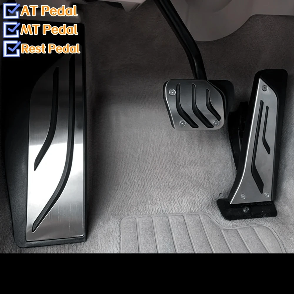 Anti Slip Stainless Steel Pedal Pad Cover For BMW 3 Series F30 AT MT With Rest Pedal 2012 2013 2014 2015 2016 2017 2018 2019