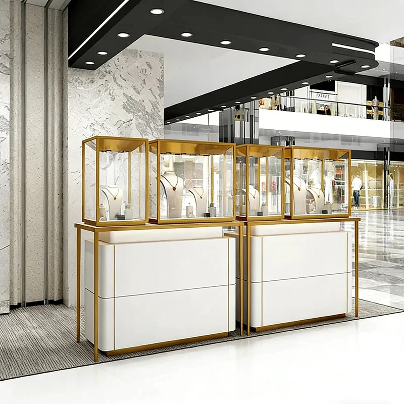 custom.Factory Direct Jewelry Display Cabinet Customized Cabinet Showcase with Gold Jewelry Whole Store Design