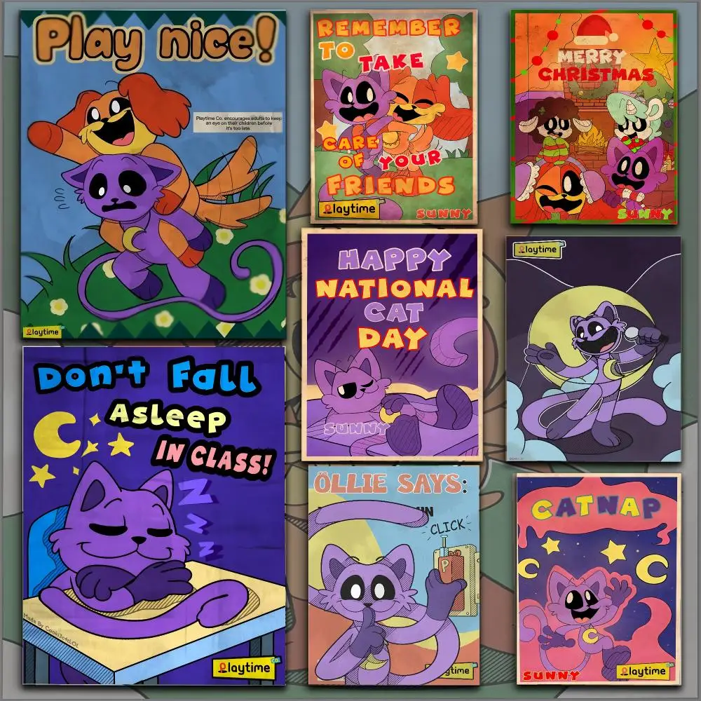 Critters C-CATNAP DOGDAY Poster Peel And Stick Matte Self Adhesive PVC Easy Apply Removable Waterproof Frameless Home Decor