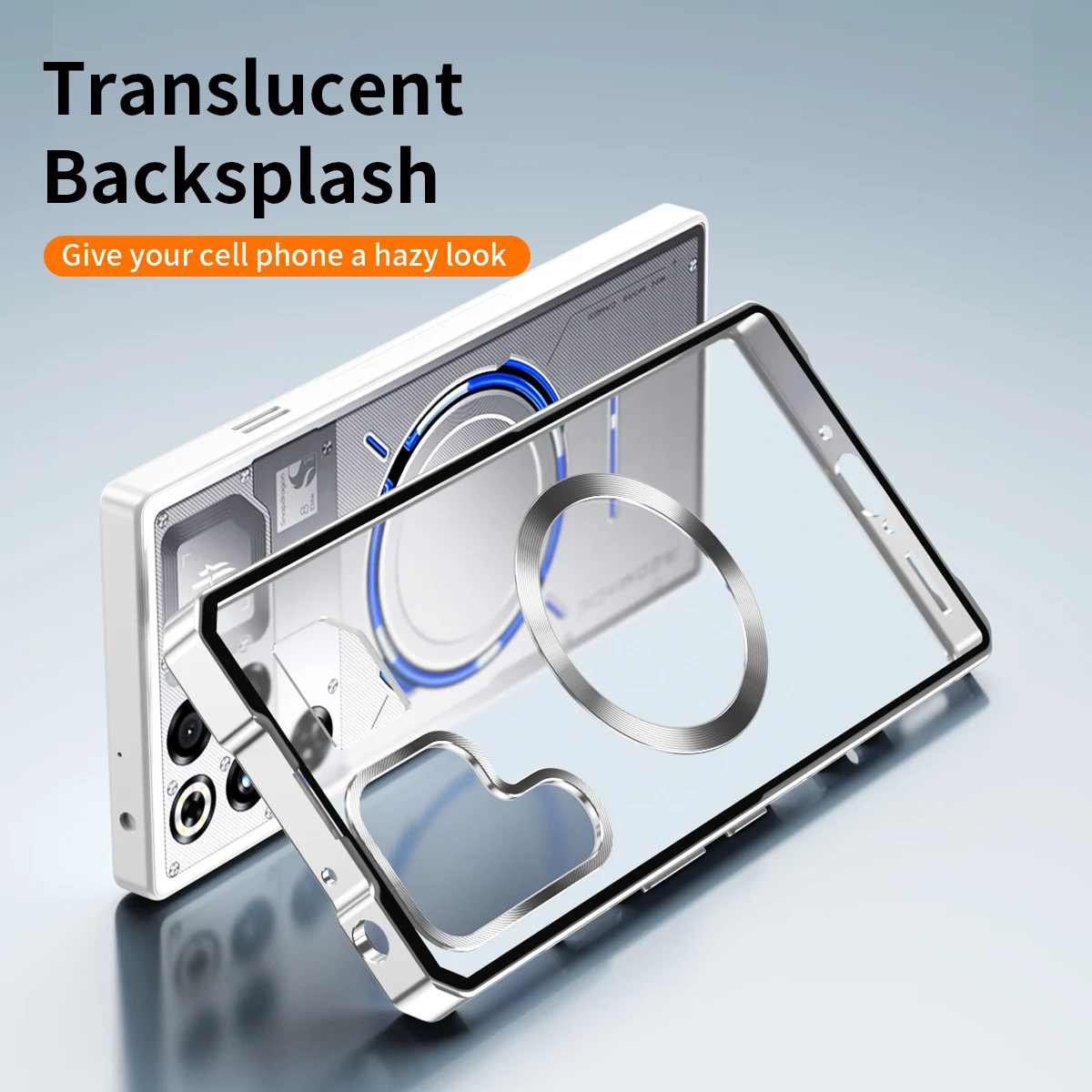 Étui détachable Push Up pour ZTE Nubia RedMagic 11 Pro + Plus Magsafe, translucide givré, panneau arrière amovible, cadre métallique