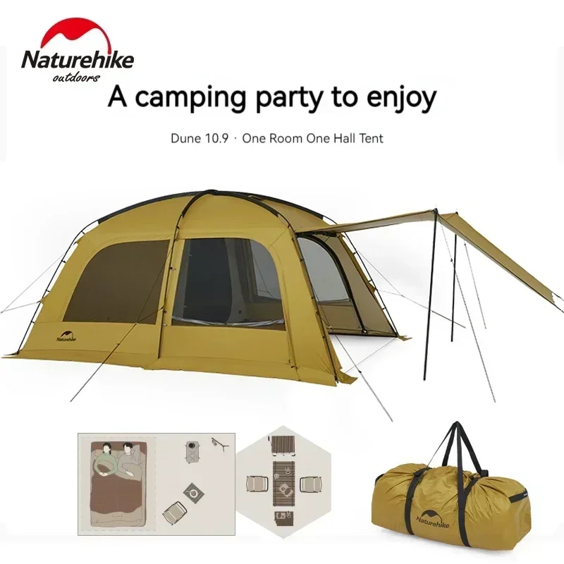 

Naturehike Folding Tent Cuben Fiber Ultralight Waterproof Tent 4 People Prefabricated House Light Blackout Mesh Fishing Awning