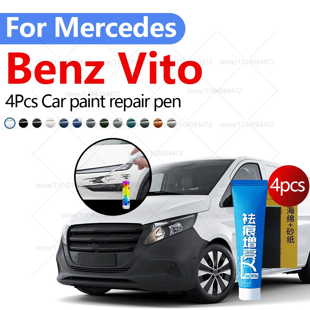 

Ручка для ремонта автомобильной краски для Mercedes-Benz Vito 1996-2025, аксессуары для ремонта царапин, 4 шт., белый, 147 черный 1975, серебристый