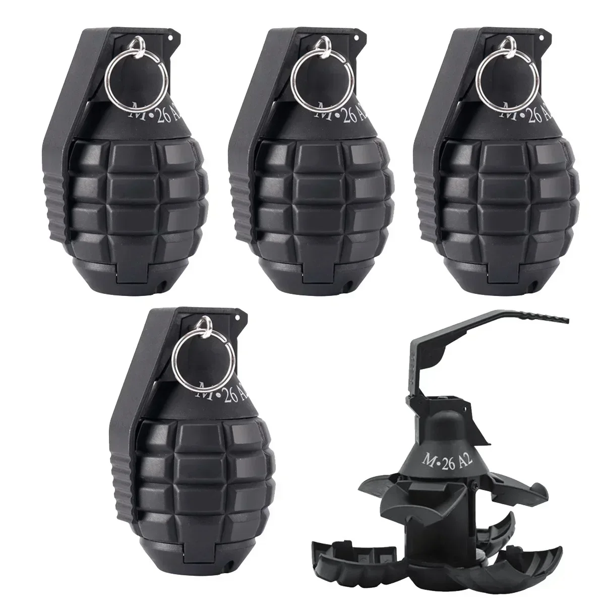 B1/3PCS M26a2 ナイロン手榴弾モデル 爆発手榴弾おもちゃ、エアソフト手榴弾モデル、落下防止、詰め替え可能、ジェルボール、紙吹雪、小麦粉