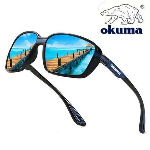 OKUMA fyrkantiga polariserade solglasögon för män och kvinnor utomhusresor sport cykling förare fiskeglasögon 12 best sales Okuma-rulle - №11