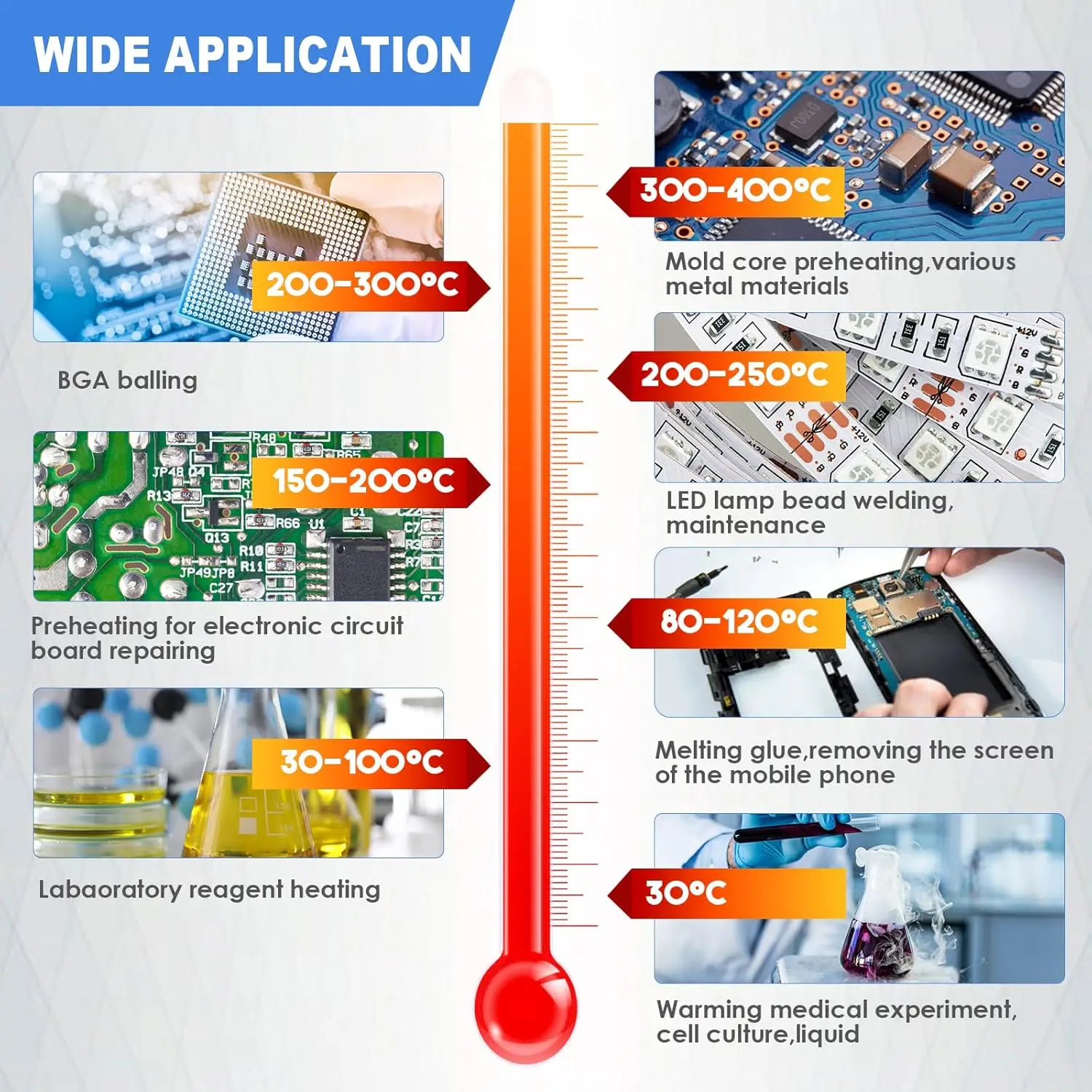 V 800w placa quente de solda led microcomputador pré-aquecimento elétrico estação de solda soldador retrabalho aquecedor laboratório 200x200mm placa quente