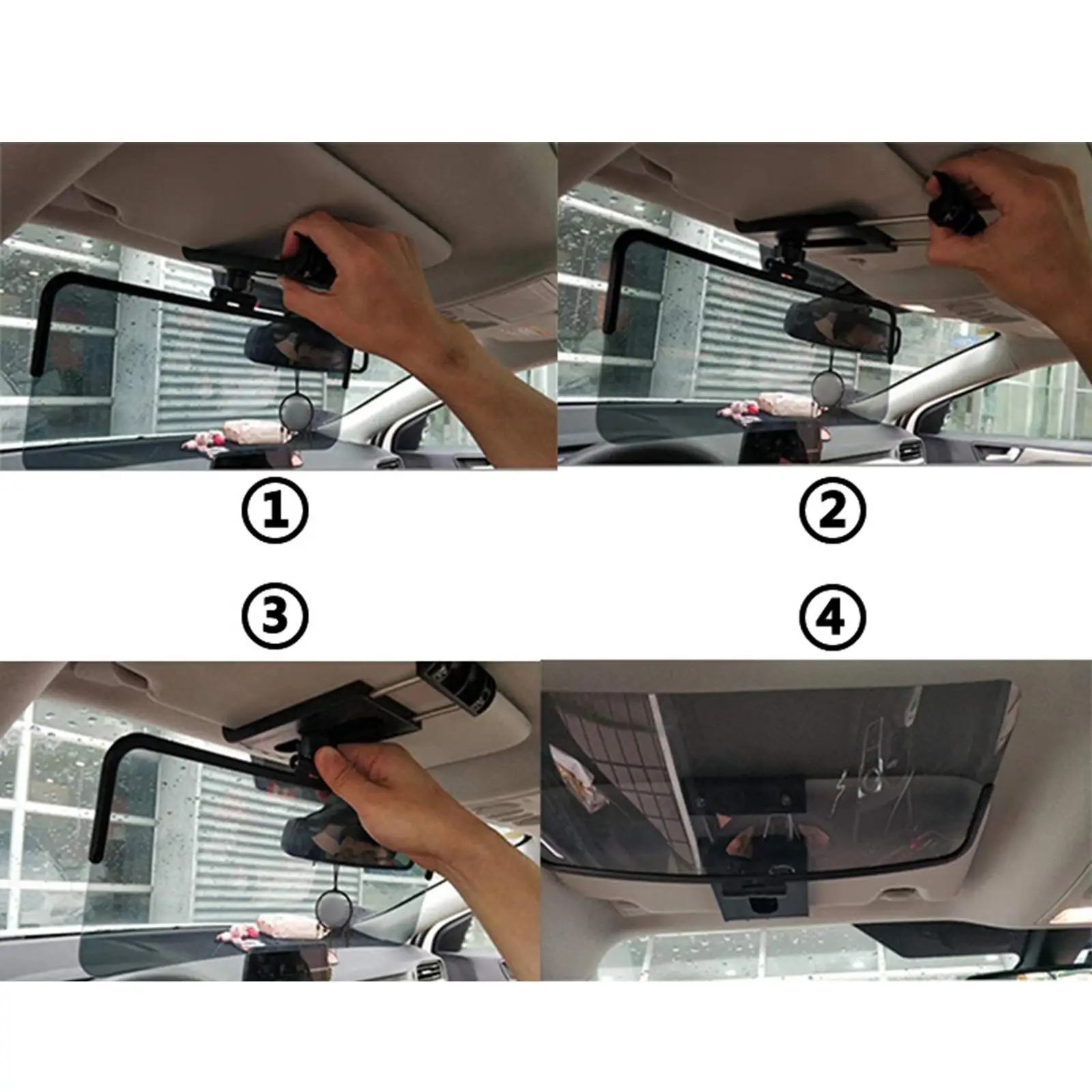 Durable Rotatable Car Sun Visor Adjustable Anti Glare Sunshade Board for Windshield Protection and Safety
