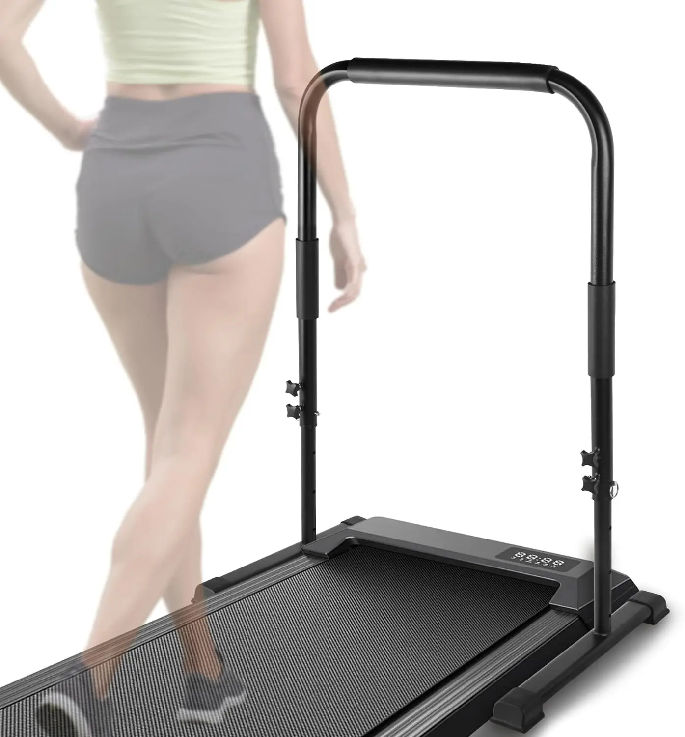

Heavy-Duty Steel Walking Pad Handle Bar, Adjustable 31.5"-43.3", Fits Treadmills Up to 21.7" Wide, Black