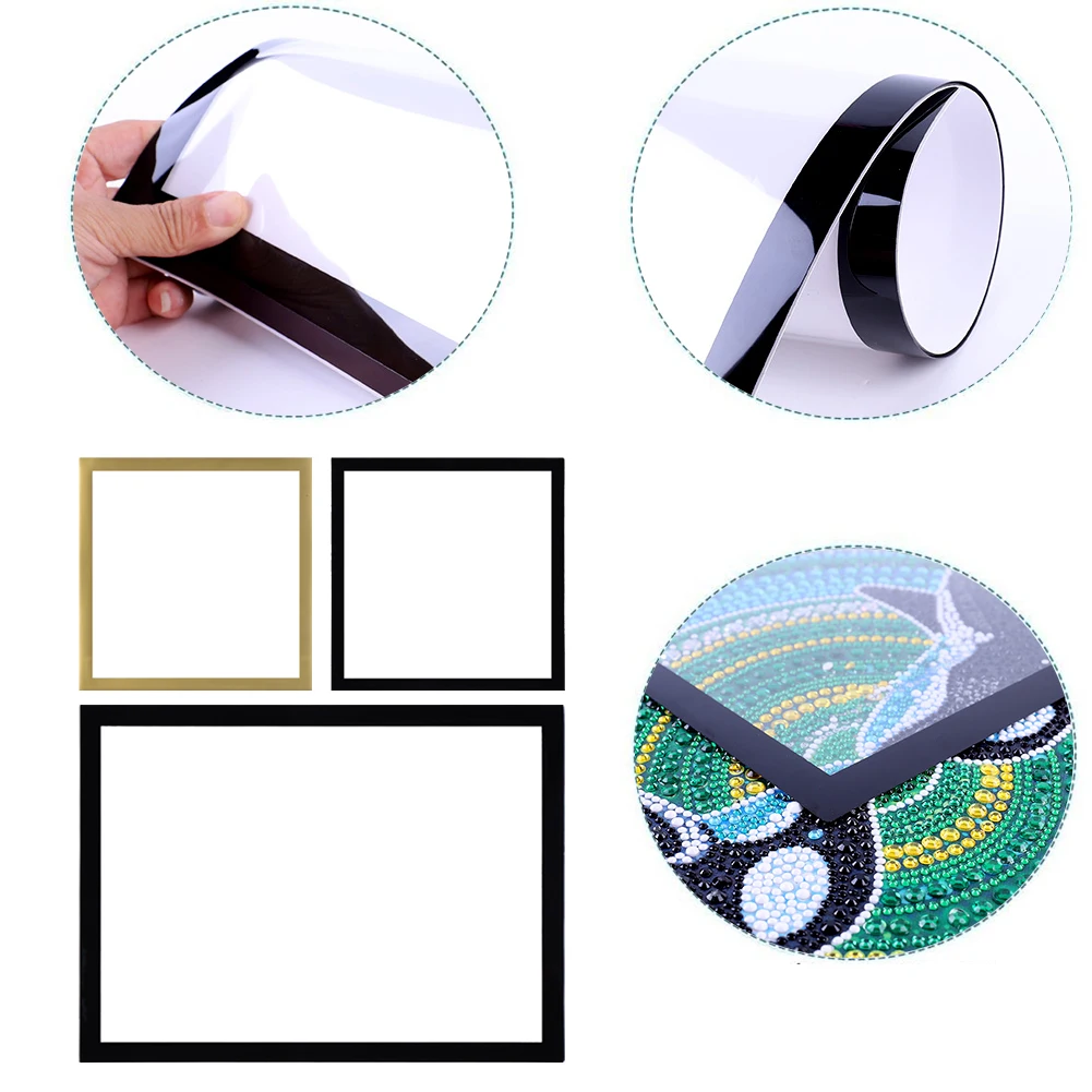 

3 Pack Magnetic Diamond Art Frames Self Adhesive Frames Diamond Art Painting Frames for 30x30cm/30x40cm Canvas Wall Window Door