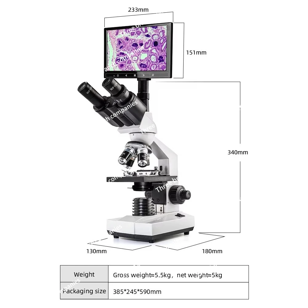 Biometric digital microscope with 9-inch high definition display | Laboratory, Education | Camera Compatible Microscope