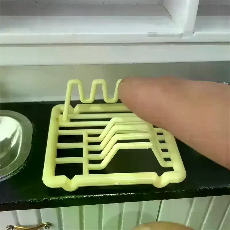 1:12 Dollhouse Miniatures Dish Rack Model Kitchen Accessories For Doll House Micro Landscape Ornaments Kids Pretend Play Toy DIY