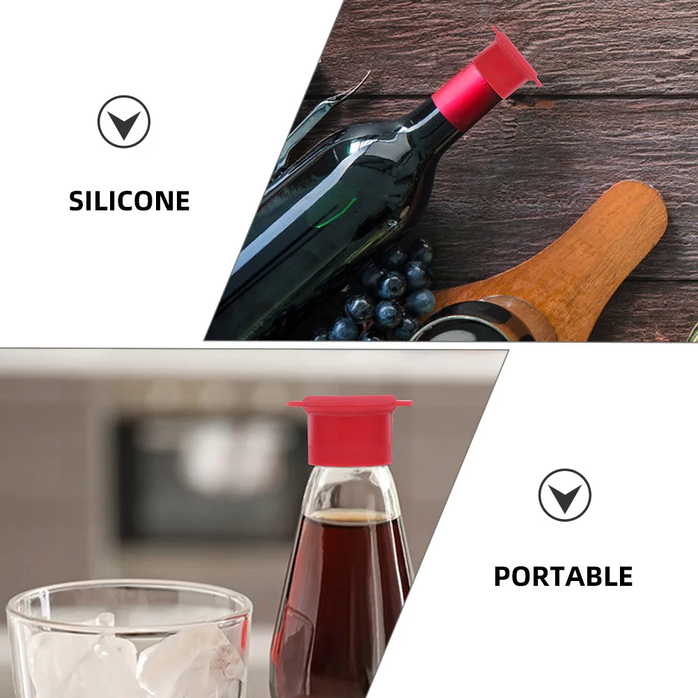 

2 Pcs Silicone Fresh-keeping Bottle Cap Wine Stopper Sealing Plugs Caps Cork Spill Proof Stoppers Silica Gel Cover