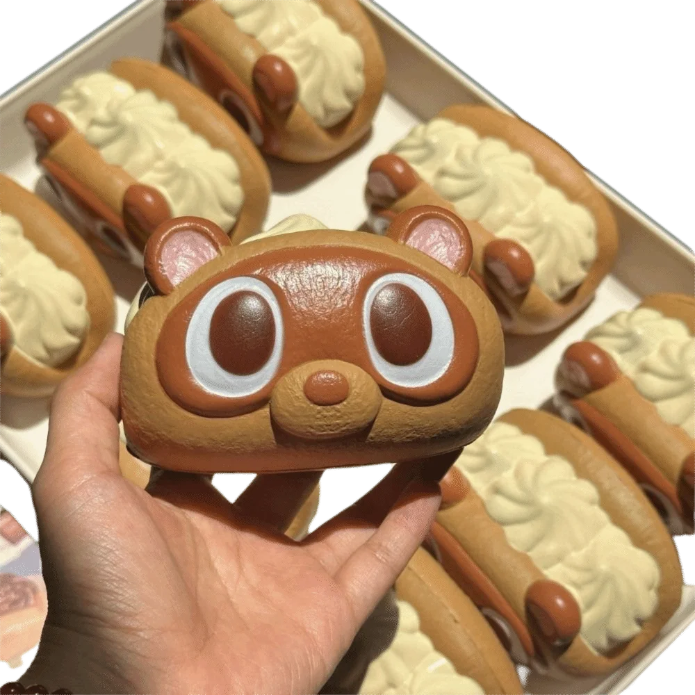 لعبة الخبز الإسفنجية ذات الارتداد البطيء، هدية مريحة لليد المحمولة، خفيفة الوزن لتخفيف التوتر، لعبة محاكاة الكيك