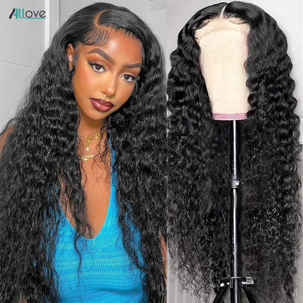 

13x6 deep wave lace front wig 30 32 inch brazilian human hair lace frontal wig natural color pre plucked curly hair for women