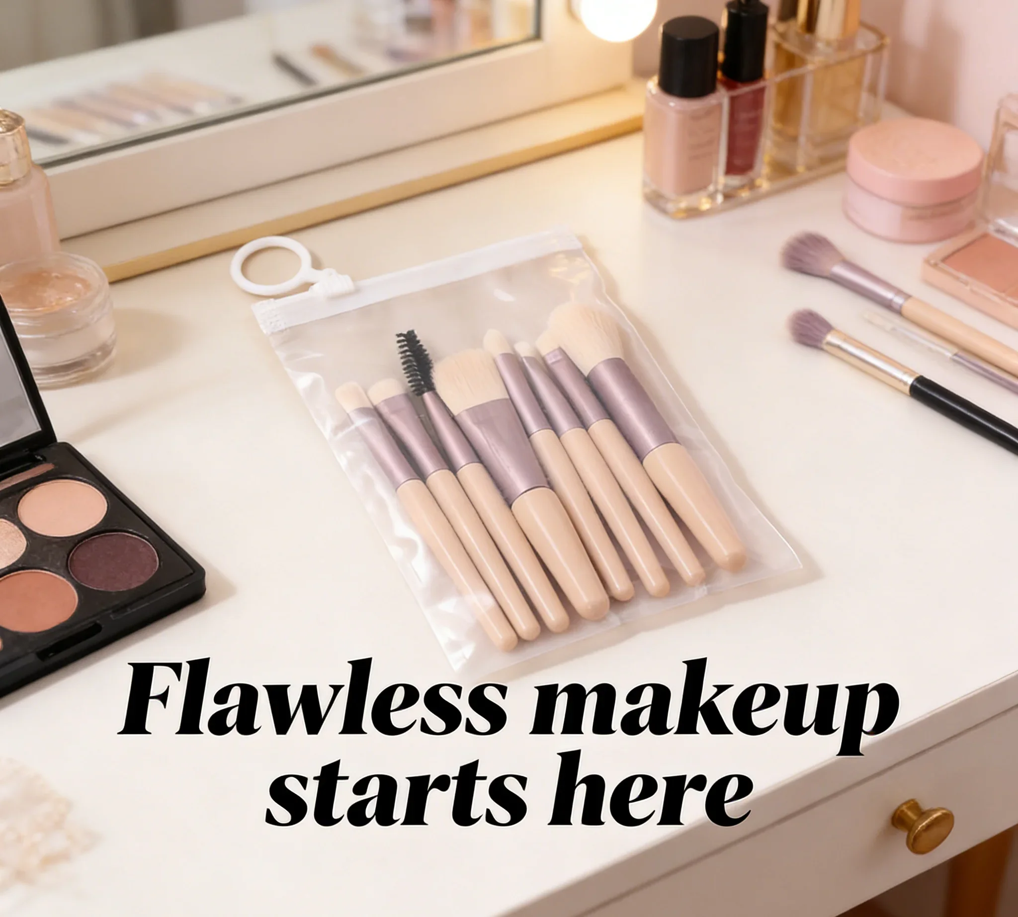 8Pcs Mini Makeup Brushes Set Easter Gift Portable Travel Macaron Color Eyeshadow Blush Kit Cosmetic Tools for Beginners