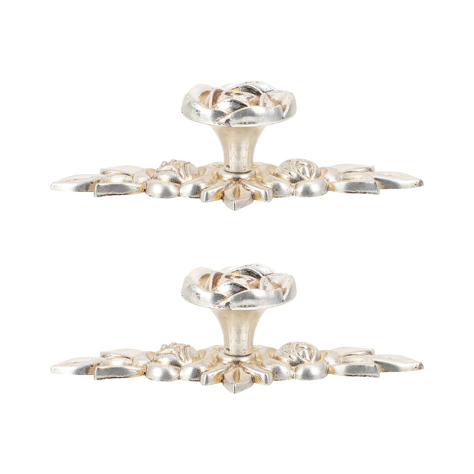 

2pcs Rose Handle Cabinet Knobs Zinc Alloy Dresser Cupboard Hardware Rose Wardrobe Grips Furniture Drawer Knobs Solid Cabinet