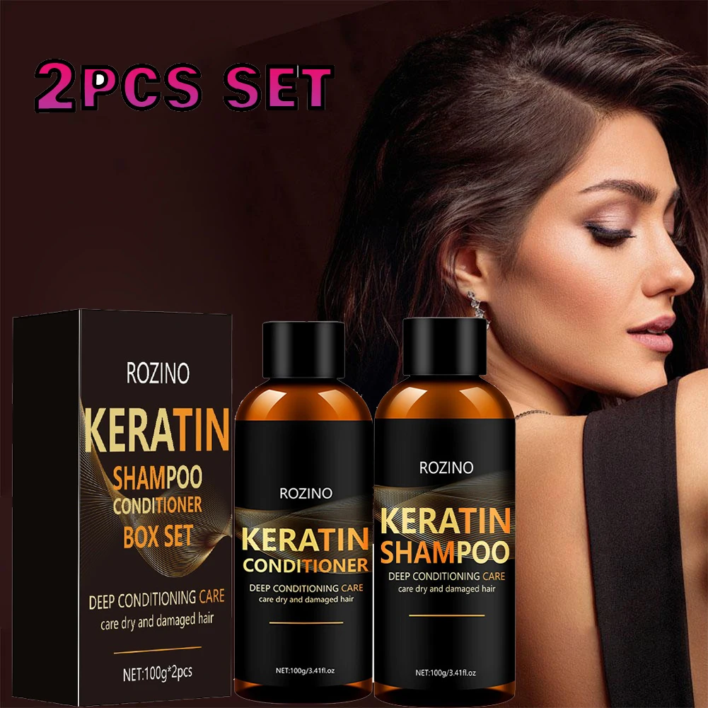 

Keratin Shampoo and Conditioner Set Hair Mask Deep Moisturizing for Dry, Damaged, Curly, Frizzy, Straight or Color Treated Hair