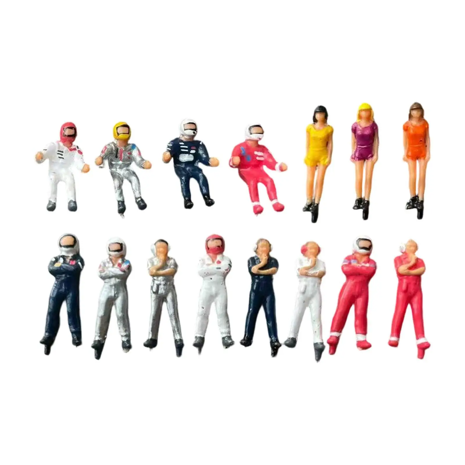 15Pcs 1:87 Scale Miniature Figures Photography Props Small Painted Collectibles Miniature Scene Models Sand Table Decor Random