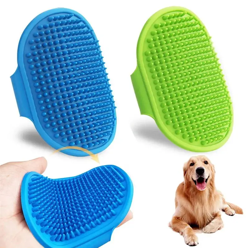 Dog Cat Brush Soft Rubber Pet Bath Silicone Comb Massage Comb Hair Remover Pet Supplies Dog Grooming Wash Cleaning Equipment