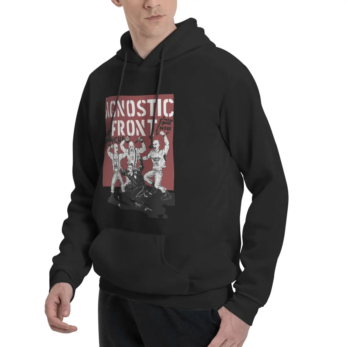 Agnostic Front Hoodie Men Women Sweatshirt Graphic Print Kanga Pocket Hoodies Casual Hoodie Pullover Long Sleeve Shirts