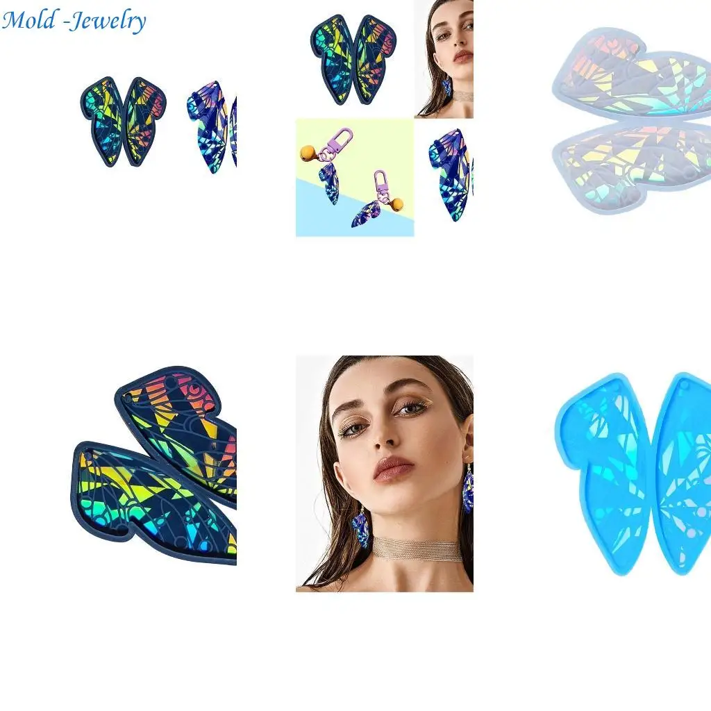 

69HB Butterfly DIY Pendant Mould for Necklace Earrings Jewelry Hand-Making