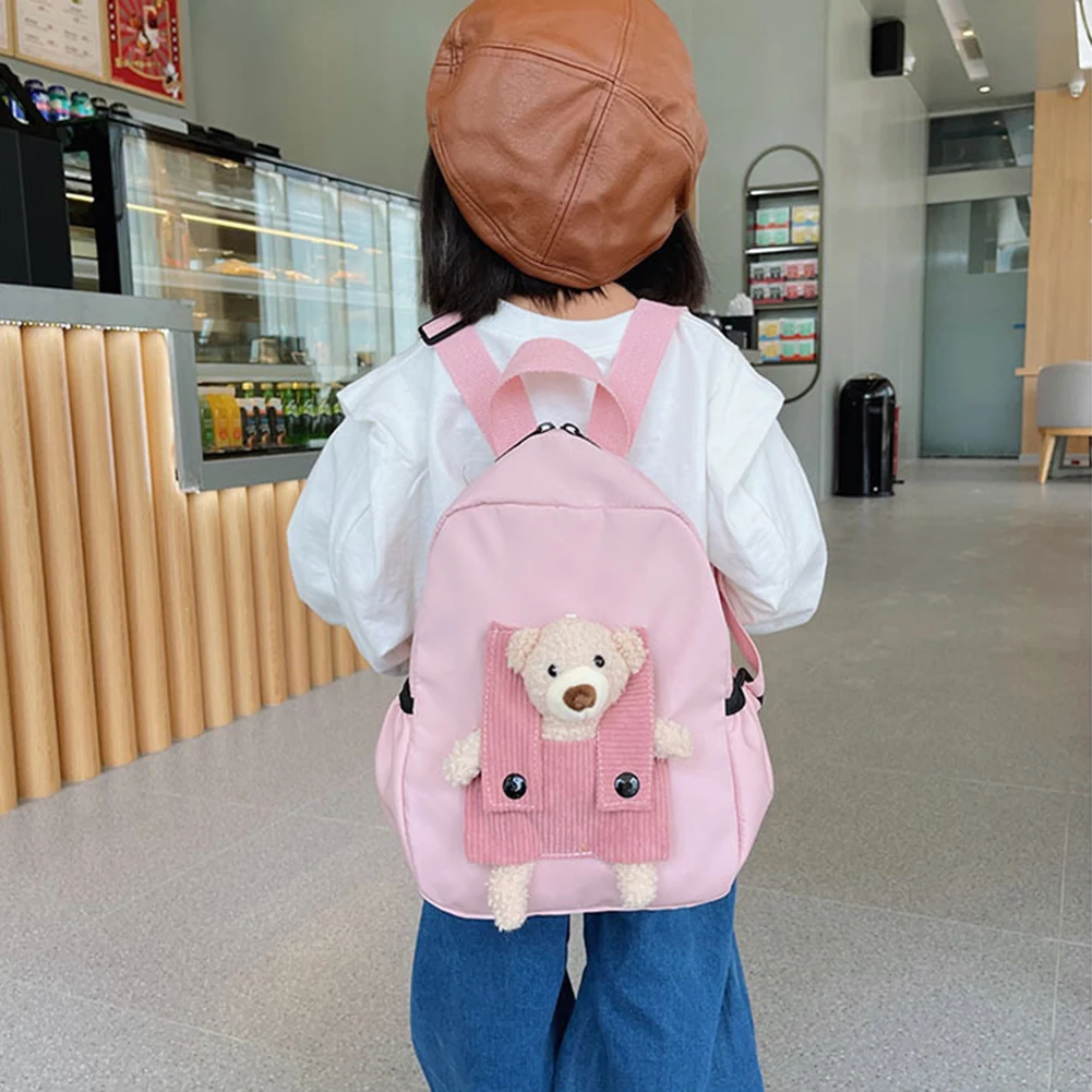 Children School Bags Cartoon Cute Bear Nylon Toddler Kids Backpack Kindergarten Boys Girls Mini Book Bag Holiday Gifts New