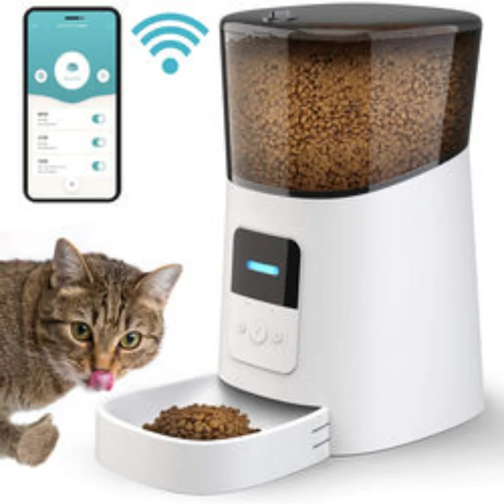 

Smart Wifi Automatic Pet Feeder 6L Large Capacity Automatic Dog Feeder App Remote Control Checking Records Pet Food Dispenser