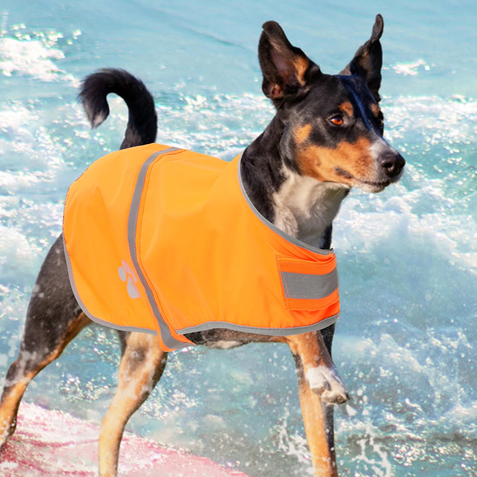 

Reflective Dog Vest Oxford Fabric Durable Adjustable Shoulder Straps Reversible High Visibility Waterproof Pet Safety Clothing