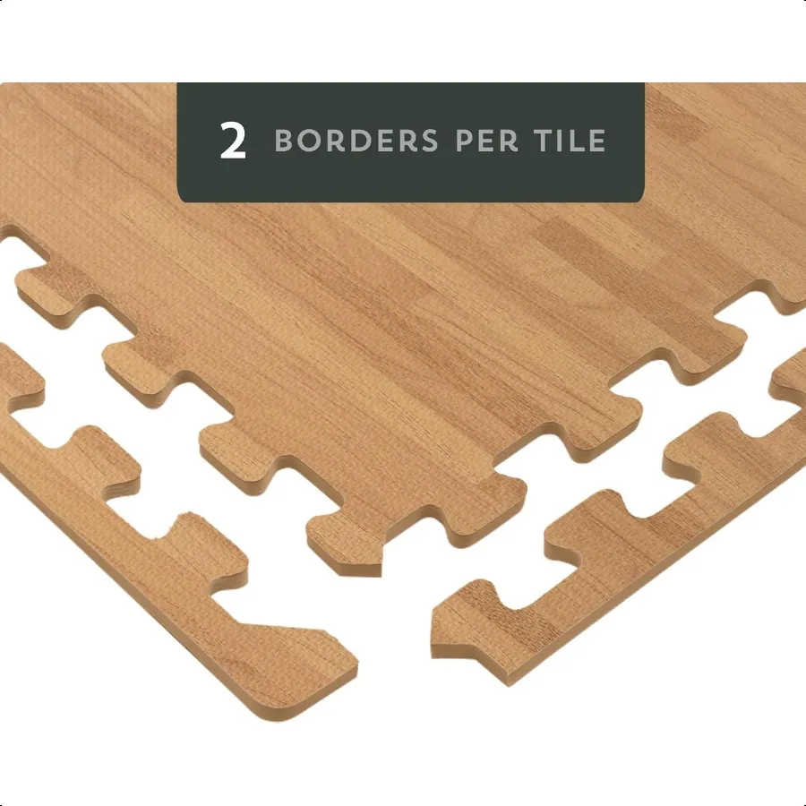 Plancher forestier 3 8 pouces d'épaisseur carreaux de mousse imprimés Premium Grain de bois tapis de sol en mousse imbriqués sol antifatigue élégant Flo
