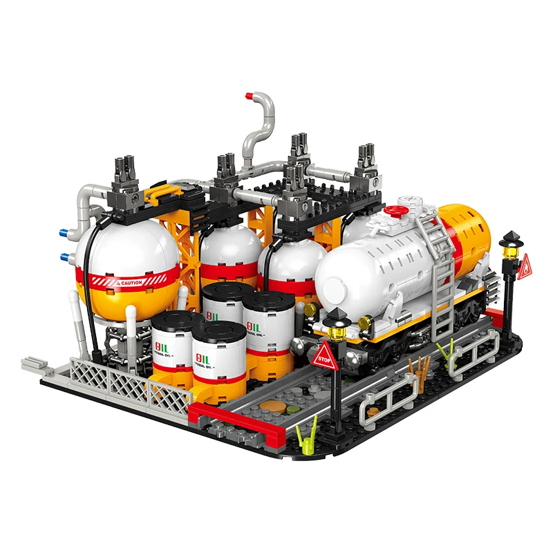 Nieuwe Stad Petroleum Techniek Bouwstenen Model Baksteen Graaf Fabriek MOC Blokken Sets Verjaardagscadeaus voor Jongens Kinderen Volwassen