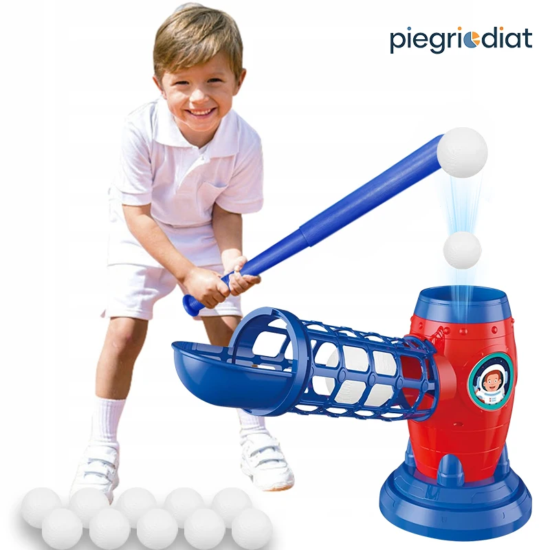 Fully automatic children's baseball machine, plastic baseball toy set, includes 10 balls, baseball training equipment, perfect c