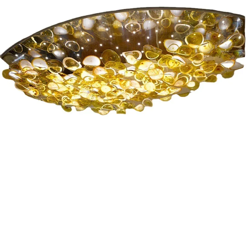 

Sales department sand table hall special-shaped lotus leaf glass chandelier large