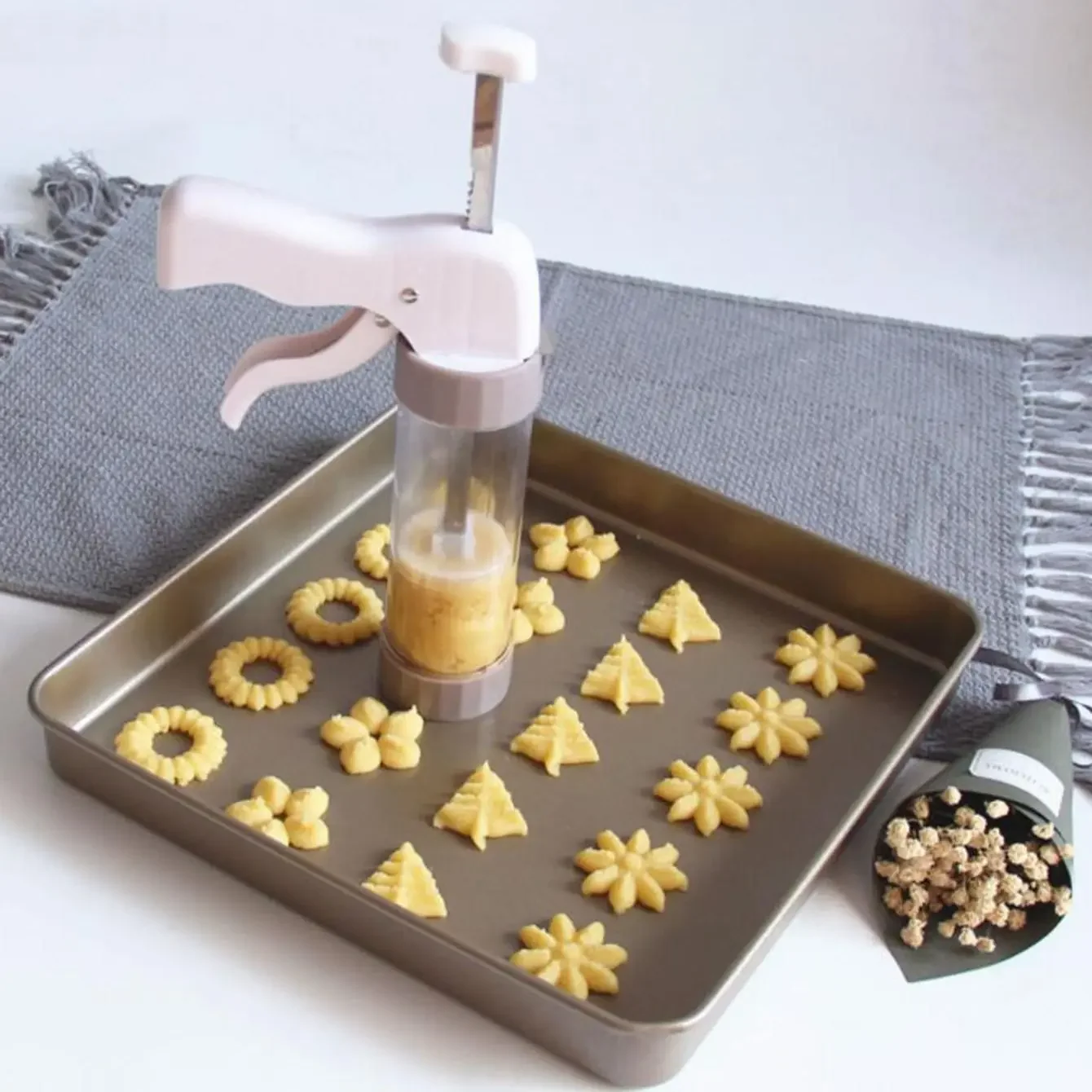 1pc-Cake Cream Decorating Gun Set Cookie Biscuit Pastry Syringe Stainless Steel Nozzle Squeezer Extruder  Baking Tools