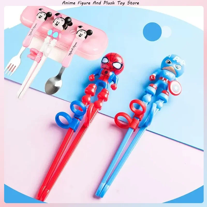 Disney Frozen Children Learning Training Chopsticks Mickey Minnie ABS Cartoon Baby Assisted Learning Chopsticks Tableware