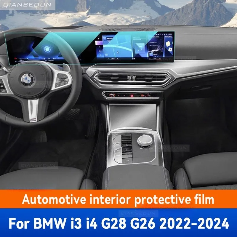 For BMW I3 I4 G26 2022-2024 Gearbox Panel Dashboard Navigation Automotive Interior Protective Film Anti-Scratch Accessories