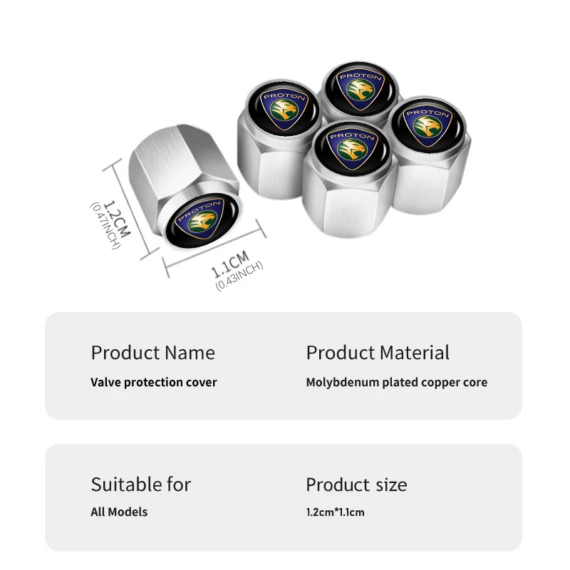 Dla protonu 5 szt. Opona samochowodwa ochrona nakrętki zaworu akcesoria samochodowe Exora Persona Saga Waja Wira X50 X70 Preve Savvyin