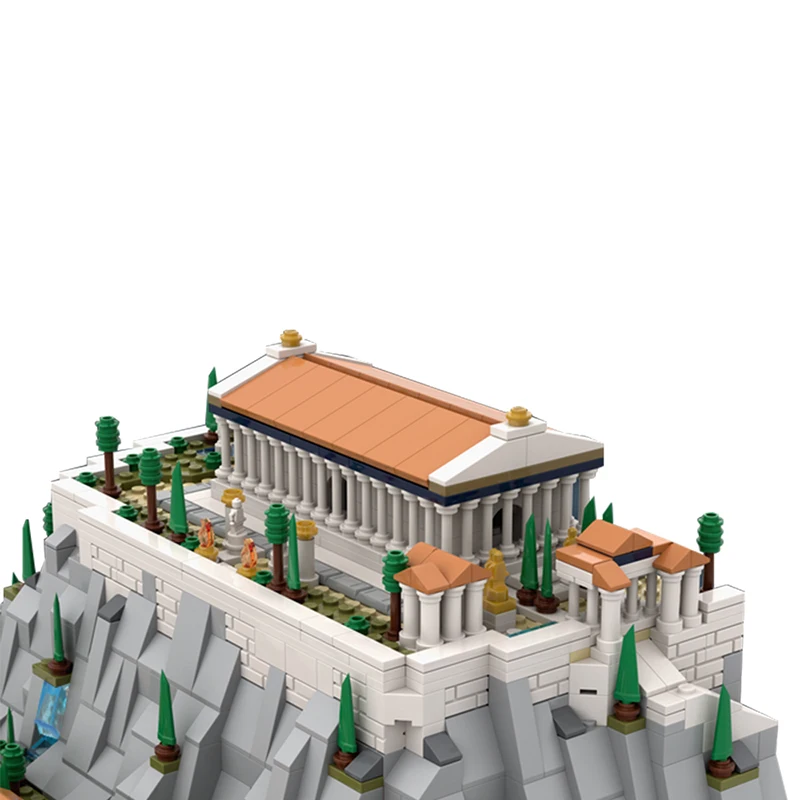 Gobricks Moc ギリシャアテネのアクロポリスビルディングブロックセットパルテノン宮殿城タワー建築レンガのおもちゃ子供のためのギフト