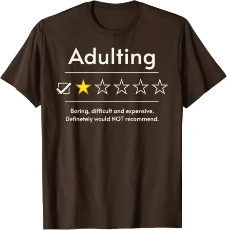 Kleidung zum 18. Geburtstag für Erwachsene | Lustiges 1-Sterne-T-Shirt mit Spruch „Adulting“ – Y2K-Humor für 18-Jährige – Detail 8