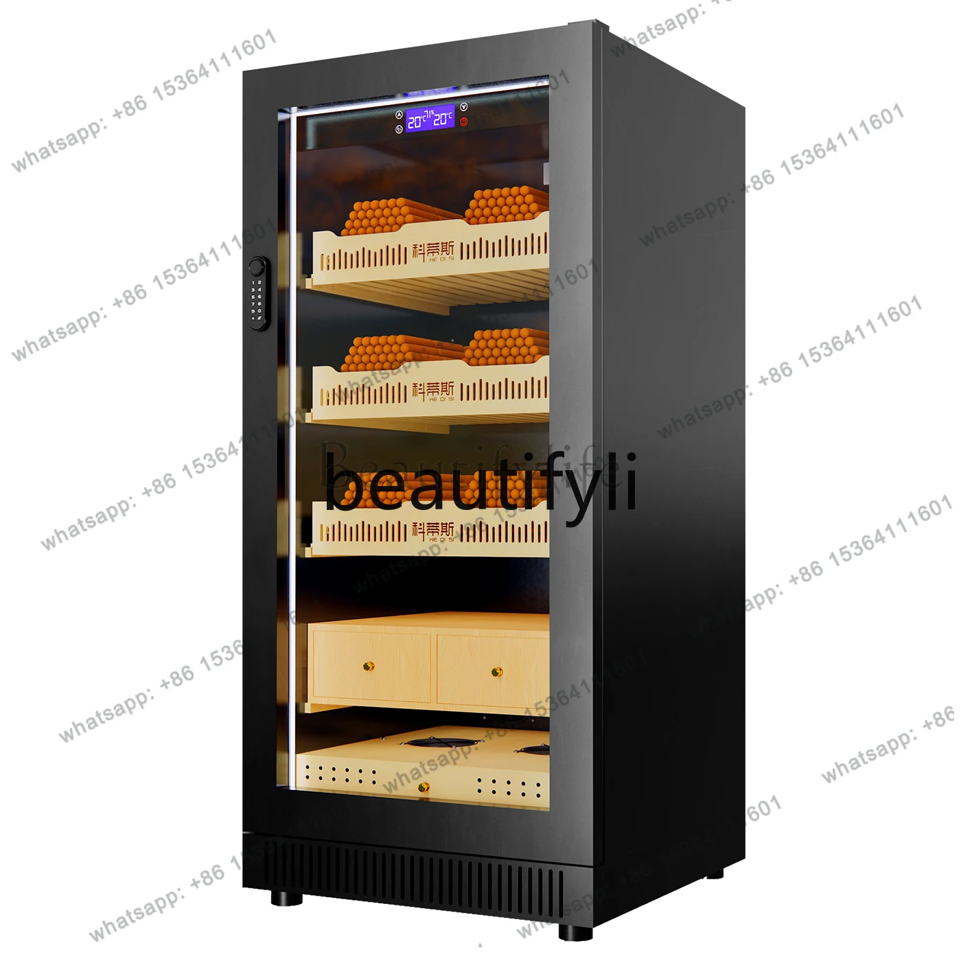 Four seasons constant temperature and humidity high compressor air-cooled ammonia removal moisturizing cabinet