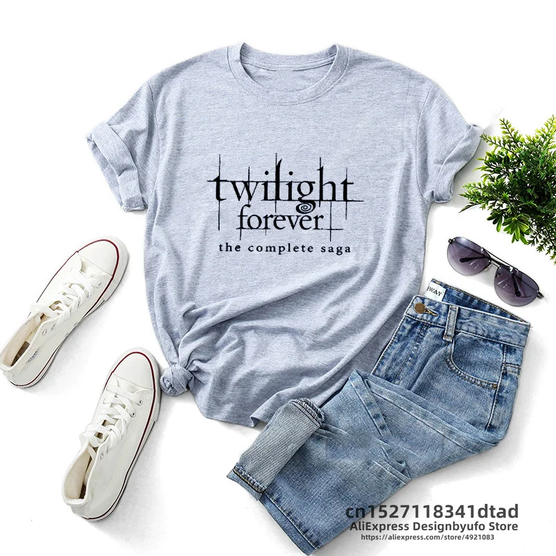 Twilight Forever The Complete Saga T Shirts Women Summer Movies Kristen Stewart Robert Pattinson Tee Shirt  Short Sleeve