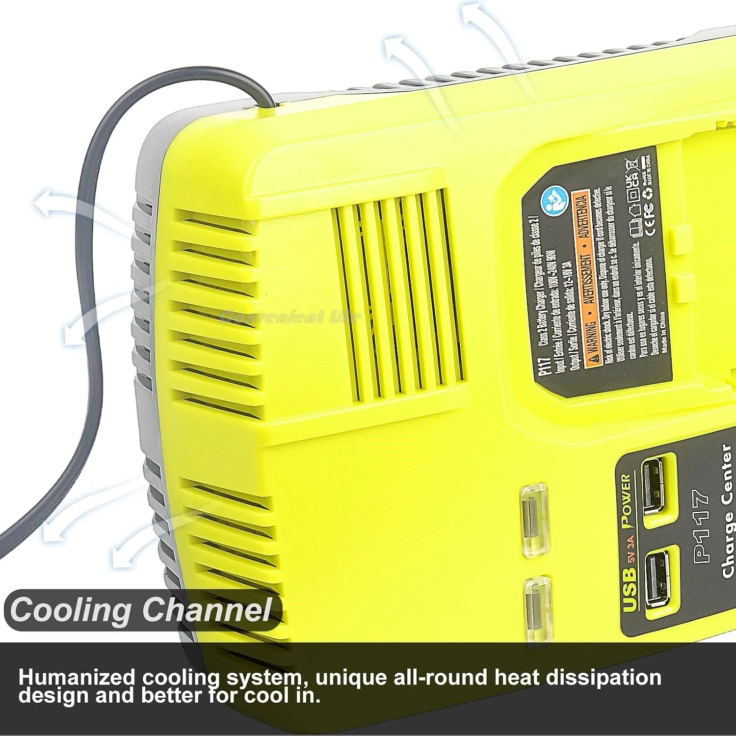 Battery Charger Compatible with Ryobi 12-18V Ni-CD Ni-MH Lithium Battery 85W Fast Charging Power Supply USB Port Indicator Light