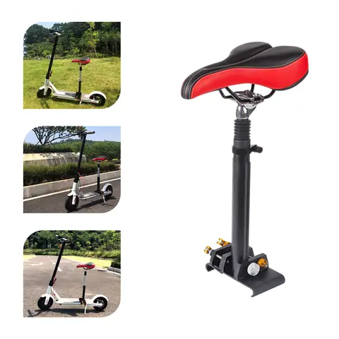 Adjustable Scooter Seat 45-65cm Electric Scooter Folding Saddle Seats Ergonomic PU Cushion Absorbing Seat with Screwdriver