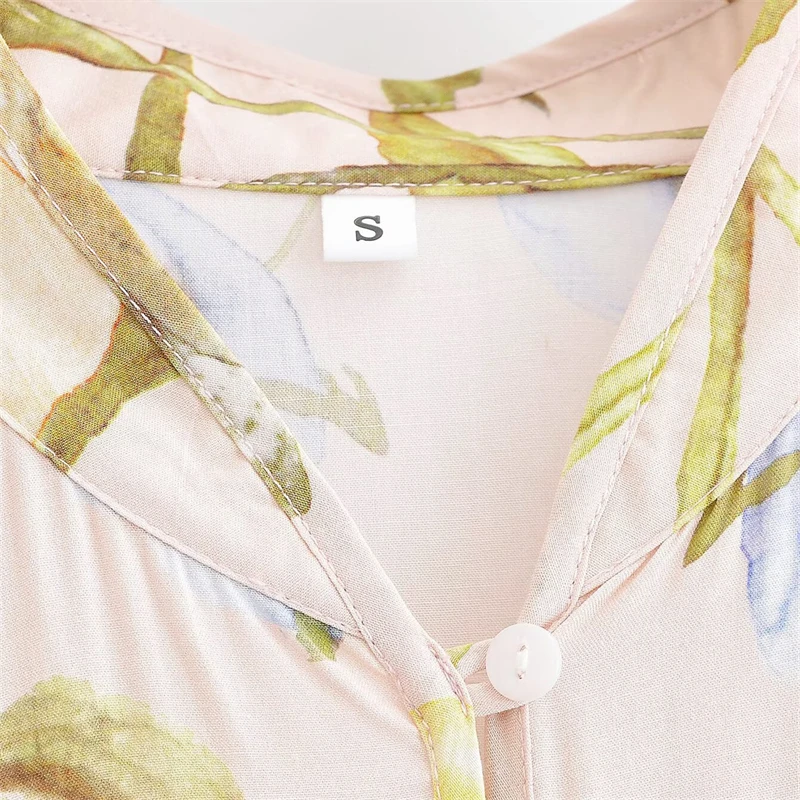 Keyanketian 2025 primavera/outono novo estilo pastoral flor impressão midi vestido rendas até único breasted vestido de viscose em camadas feminino