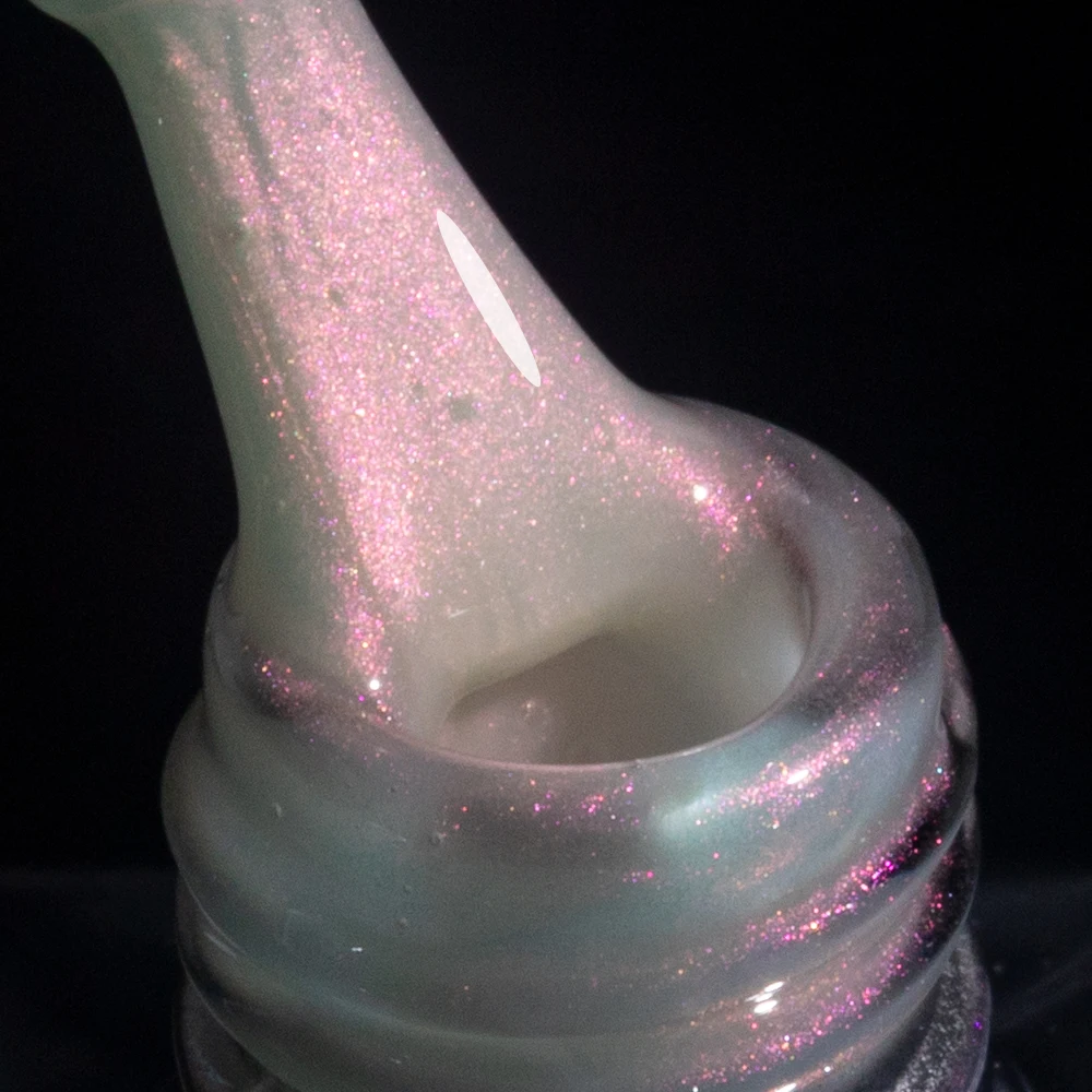 كوديس جل أورورا كروم معطف فوقي بريق هلام طلاء الأظافر شبه دائم الأشعة فوق البنفسجية اللؤلؤ قذيفة الوردي هلام البولندية إنهاء غطاء توبر مسمار #3