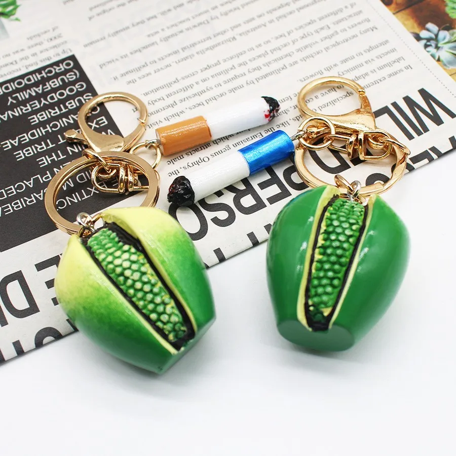 Simulation food play betel nut cigarettes keychain men's mini betel nut pendant Taiwan crane machine catch