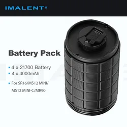 Imalent Battery Pack for SR16/MS12 MINI/MS12 MINI-C/MR90 Flashlight, 4pcs 21700, 4x4000mAh