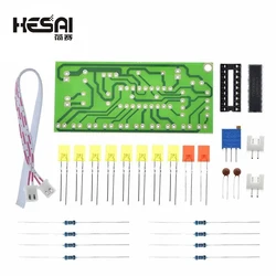 Kit electrónico de bricolaje LM3915, conjunto de producción de indicador de nivel de Audio, DC 9V-12V